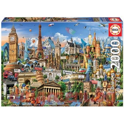 Educa Пъзел educa 17697 - 2000 части - Европейски забележителности (edu17697)