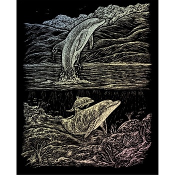 Royal & Langnickel Holografický škrabací obrázek Zátoka delfínů