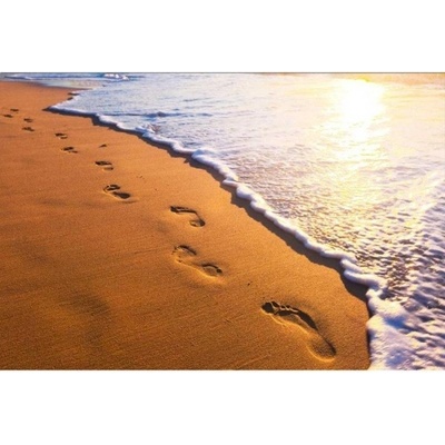 DIMEX ART Флизелинов фототапет стъпки на плажа 375 x 250 см