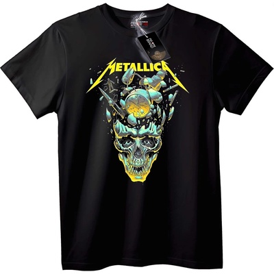 NOONEBRAND Тениска Metallica Часовник с Череп - L, White