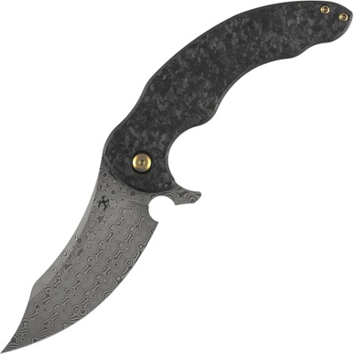 Kansept Gilgamesh Damascus Shred Carbon Fiber,Beadblasted Titanium K1128A3