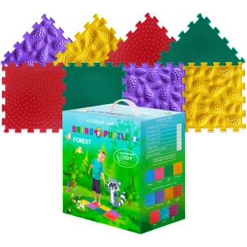 НОВА МАРКА Модулен килим за игра ОРТО ПЪЗЕЛ - микс Гора (op02)