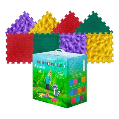 НОВА МАРКА Модулен килим за игра ОРТО ПЪЗЕЛ - микс Гора (op02)