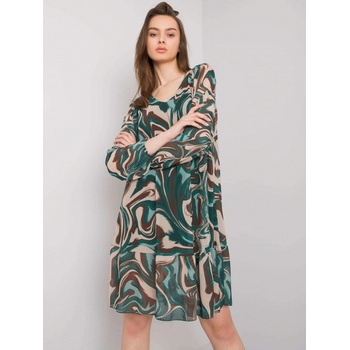 Dámské VZOROVANÉ VOLNÉ šaty DHJ SK 3897.54P GREEN zelené