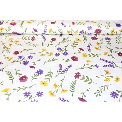 MADE IN ITALY Dekoračná látka Bavlna Jarné kvety, š. 140 cm Viacfarebná Šírka 140 cm