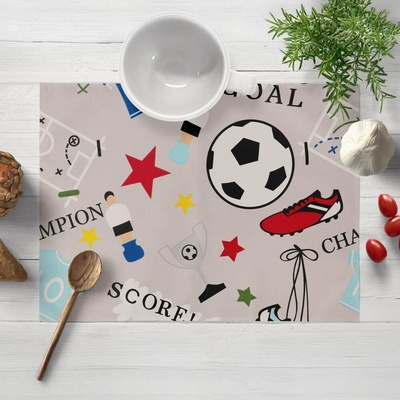 Biante bavlna prostírání Sandra SA-646 Fotbal to je hra na šedém 35x45cm