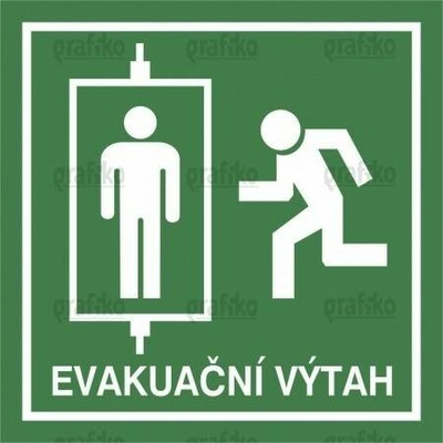 Grafiko | Evakuační výtah - Materiál Samolepící PVC folie, Rozměr 200x200mm