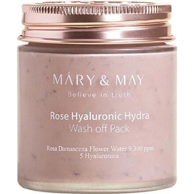 MÁRY & MAY Rose Hyaluronic Hydra Wash Off Pack Hydratačná pleťová maska 125 g