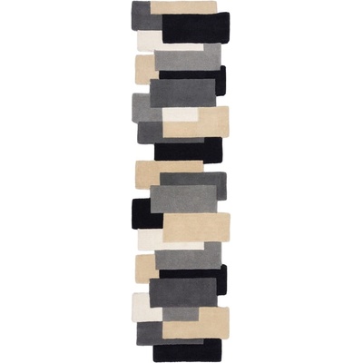 Flair Rugs Сива вълнена пътека 60x230 cm Collage - Flair Rugs (503119373451)