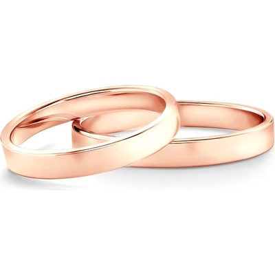 SAVICKI Сватбени халки: розово злато, плоски. 3 мм