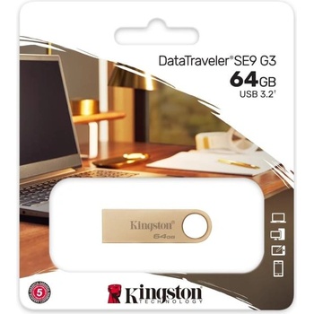 Image 1 of Kingston DataTraveler SE9 G3 64GB Gold (DTSE9G3/64GB)