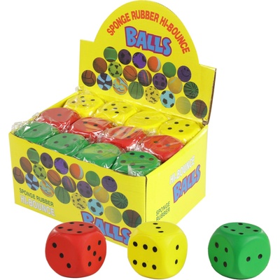 Míček soft pěnový 6cm kostka hrací měkká 3 barvy
