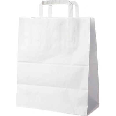 Papierová taška biela 32+16 × 39 cm 250 ks