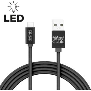 Delight cable - USB Type-C кабел за зареждане, 1 м, черен 55442C-BK (55442C-BK)