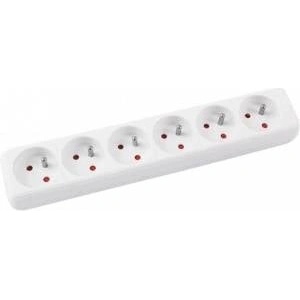 Office Products Preloader OFFICE PRODUCTS, 6 sockets, 3m, with grounding, white