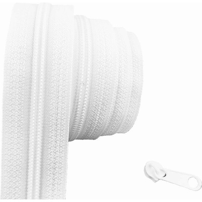 Zip spirálový bílý 8 mm metráž