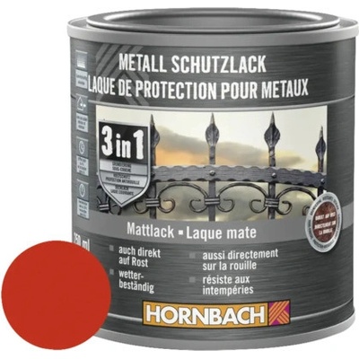Hornbach farba na kov 3v1 250ml červená matná