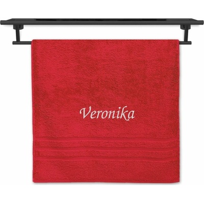 Povlečení Plus osuška se jménem na přání 70 x 140 cm Viola červená