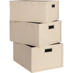 Bigso Бежови картонени кутии за съхранение в комплект от 3 броя Ture - Bigso Box of Sweden (4533C1349)