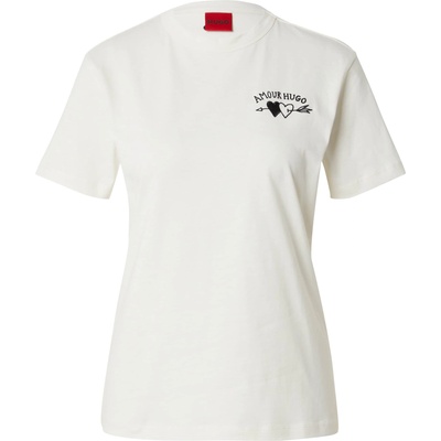 HUGO Тениска 'Damacia' бяло, размер L