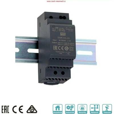 MEAN WELL MEANWELL - DDR-30G-12 Měnič DC/DC na DIN lištu DDR-30G-12