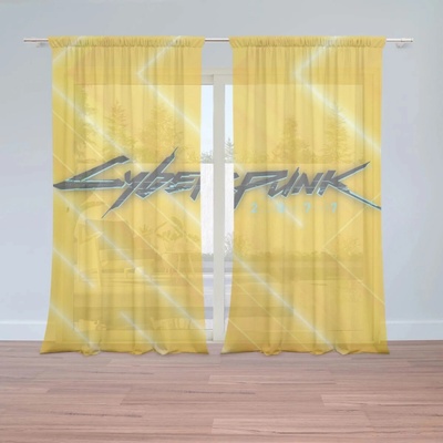 Sablio Záclony Cyberpunk 2077 Žltý: 2ks 150x250cm