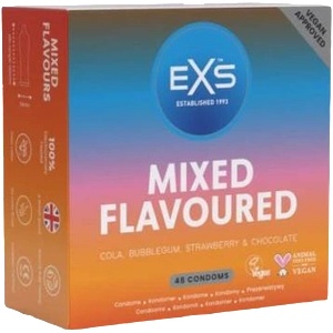 EXS Condoms Mixed Flavoured - микс от ароматизирани презервативи (48 бр. )