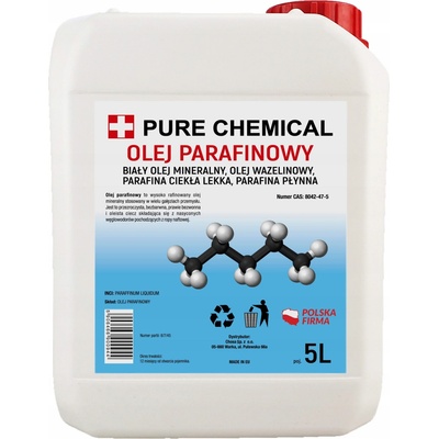 Parafinový olej farmaceutické kvality, tekutý parafín, čistý bez přísad, 5 l