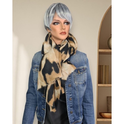 Classic Scarf hnědá šála se vzorem zvířecí srsti leopard