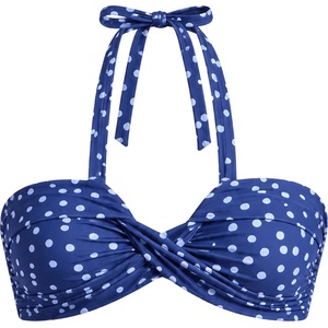 Seafolly Дамско бикини горнище Seafolly Women's Dolce Dot Halter Bandeau Bikini top - Classic Navy - размер 36 (EU) (150-6761-0112)