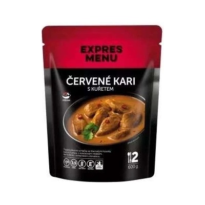 Expres menu Červené kari s kuřetem 600. Intenzivní chuťový zážitek z Thajska Vám dopřeje pikantní omáčka se šťavnatými kousky kuřecích prsou s kokosovým mlékem kari koriandrem a limetkou. 600 g – Hledejceny.cz