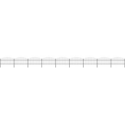 OMAXI Zahradní plot s kopím nahoře ocelový 1506 x 125 cm černý 714585