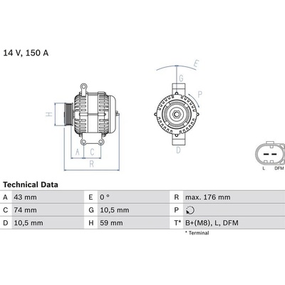 BOSCH 0 986 047 910 generátor (0986047910)