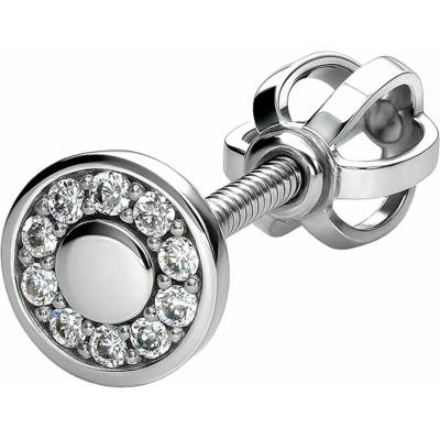 Zlaton Náušnice bílé zlato s kamenem 1ks 0.6cm 0.55g N15082500316