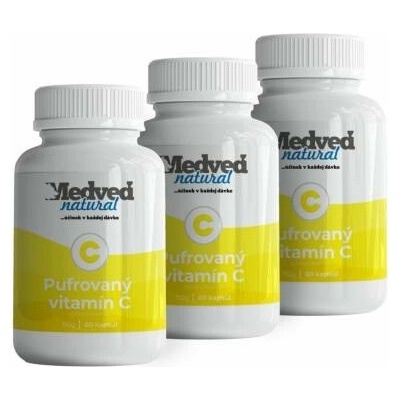 Medveď 3x Vitamin C pufrovaný po 60 tobolkách