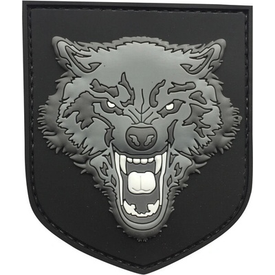 WARAGOD 3D Wolf PVC nášivka, sivá