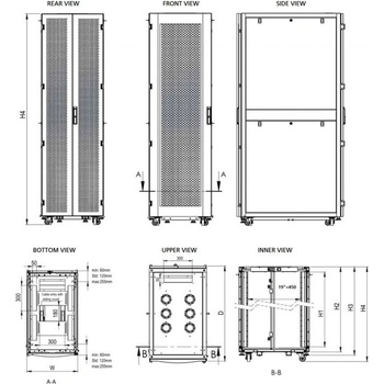 Gunko Сървърен шкаф 600x1000 мм черен 36U (SVRK 36U 6010 BL 561)