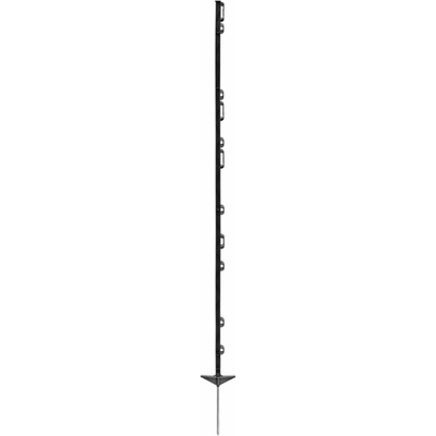 Mobilná plastová tyčka na elektrický ohradník, dĺžka 156 cm, 11 očiek, čierny