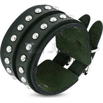 Image 1 of Talitha Тъмно зелена кожена гривна с капси