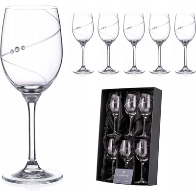 Diamante sklenice na červené víno Silhouette City s krystaly Swarovski 6 x 350 ml – Zboží Dáma