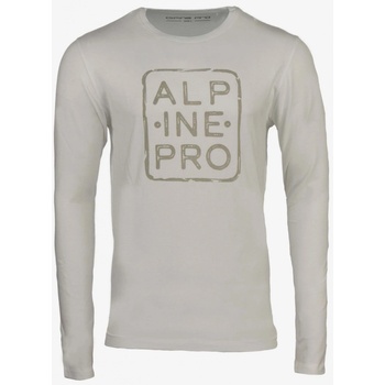 Alpine Pro Bílé pánské tričko s potiskem BRIGER