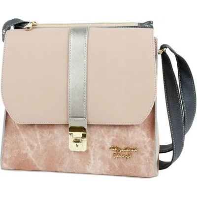 Български обувки Дамска чанта двуцветна от еко кожа 745-01