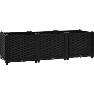 VidaXL květináč 38 x 120 x 38 cm plast černý