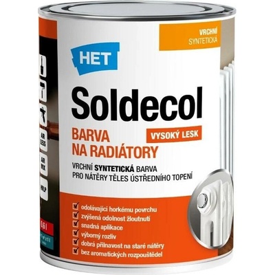 HET Soldecol BARVA NA RADIÁTORY bílá syntetická tepelně odolná barva 2,5 l Bílá