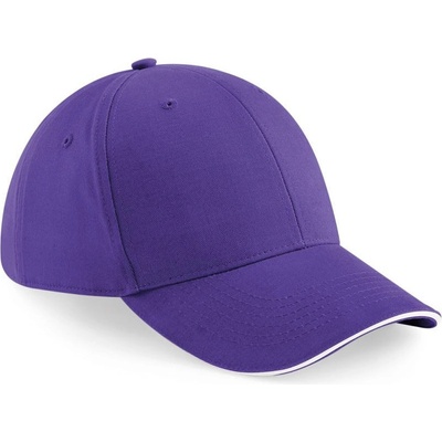 Beechfield B 20 Athleisure 6 panelová sandwich COT-53002087499 Purpurová/bílá