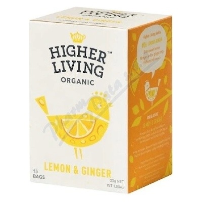 Higher Living čaj citrón a zázvor BIO 15 x 2 g