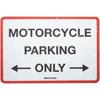 OXFORD plechová cedule PARKING červená/šedá, rozměr 30 x 20 cm