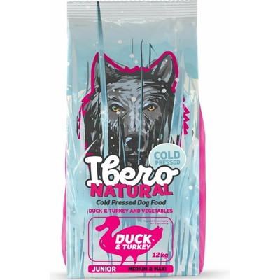 Ibero Natural Cold Pressed Junior Dog Medium & Large duck 12 kg
