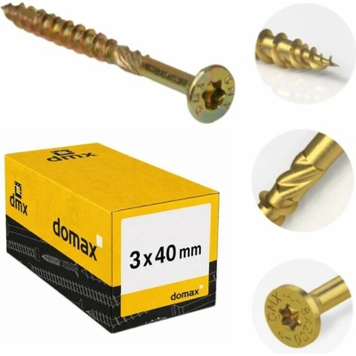 3x40mm 500ks Skrutky do dreva CS - zápustná hlava TORX Domax