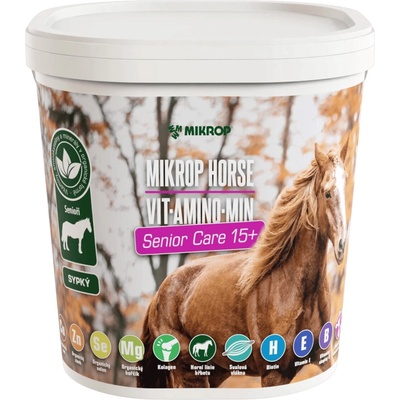 MIKROP Horse Vit amino min SENIOR CARE Sypký doplněk s aminokyselinami vitamíny a minerály 6.5 kg – Sleviste.cz